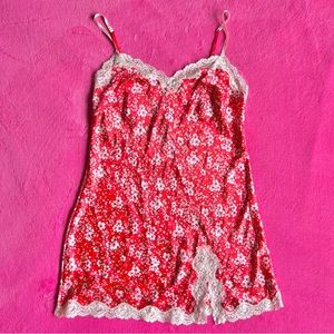 Victoria’s Secret Red Floral Silky Slip 2012